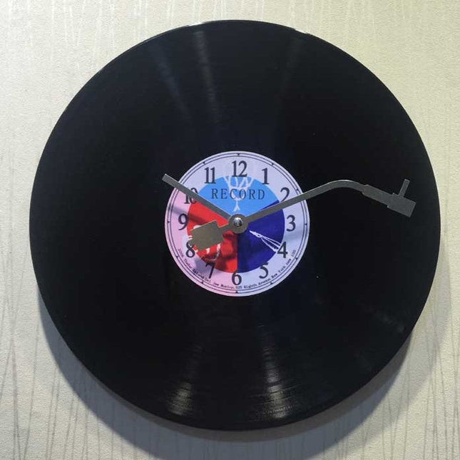 Retro platenspeler vinyl wandklok