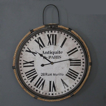 Industriële wandklok met touw Parijs stijl