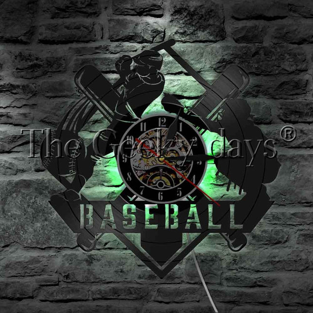 Baseball sport thema vinylplaat klok