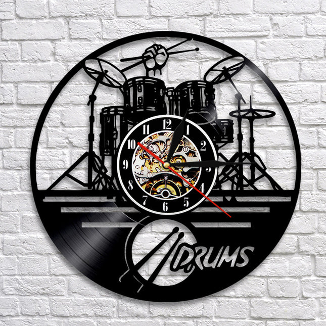Drumstel vinylplaat klok voor drummer