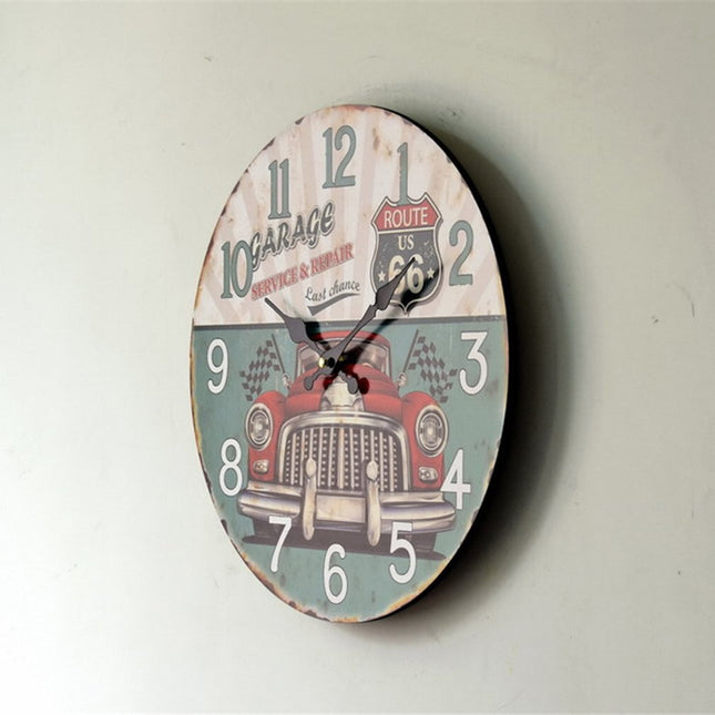 Vintage Route 66 garage wandklok