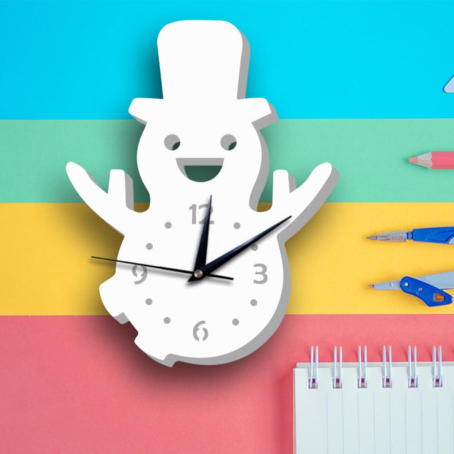Wandklok kinderkamer vorm van sneeuwpop