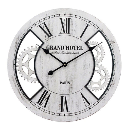 Vintage wandklok met houtlook Old Town