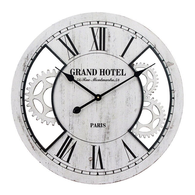 Vintage wandklok met houtlook Old Town