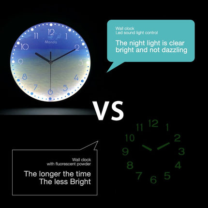 Moderne lichtgevende wandklok met LED