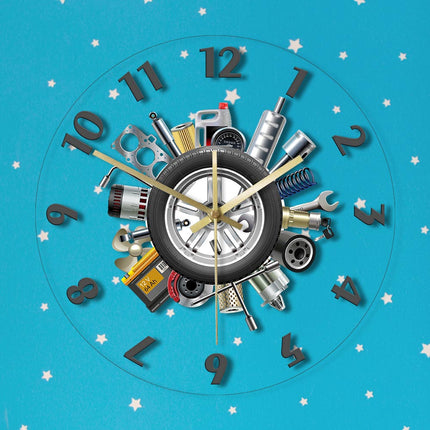 Originele wandklok voor de automonteur