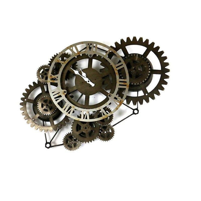 Grote Steampunk wandklok met tandwielen