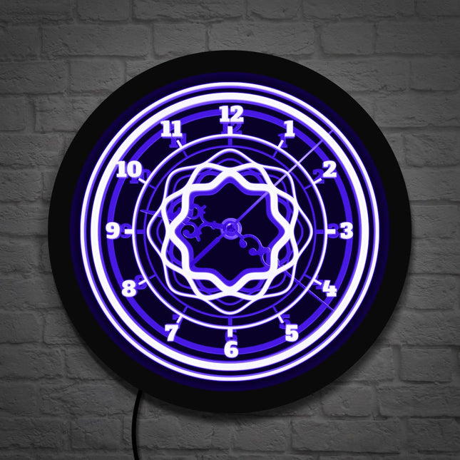 Abstracte design wandklok met led licht