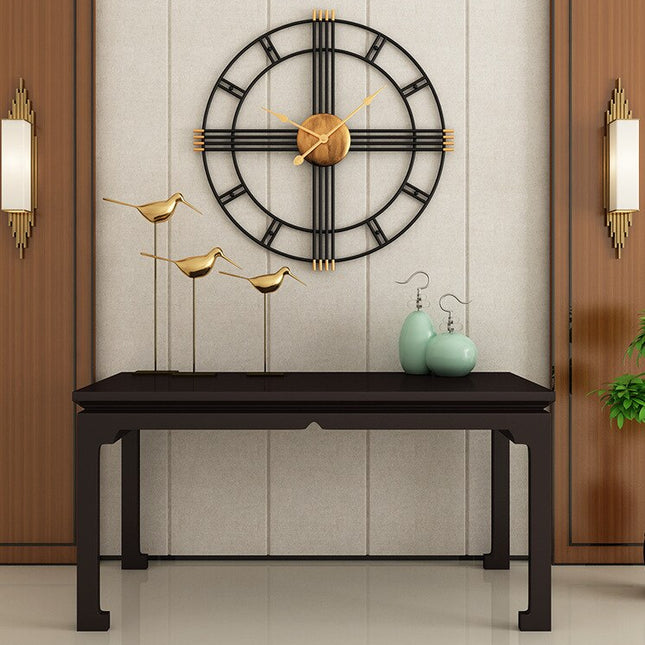 Grote industriële metalen wandklok Romeins