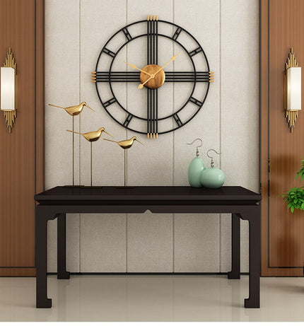 Grote industriële metalen wandklok Romeins