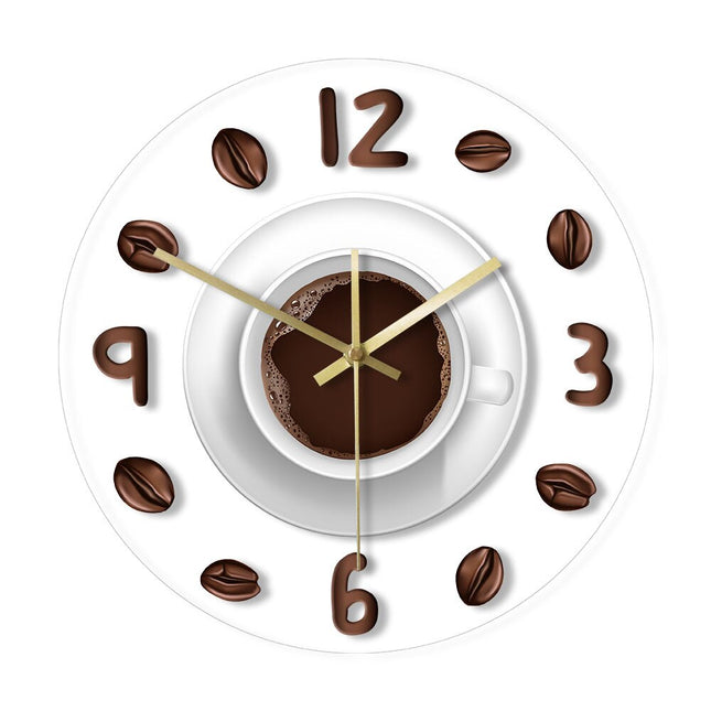 Keuken wandklok met kopje koffie