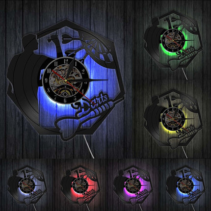 Unieke vinyl wandklok voor darters