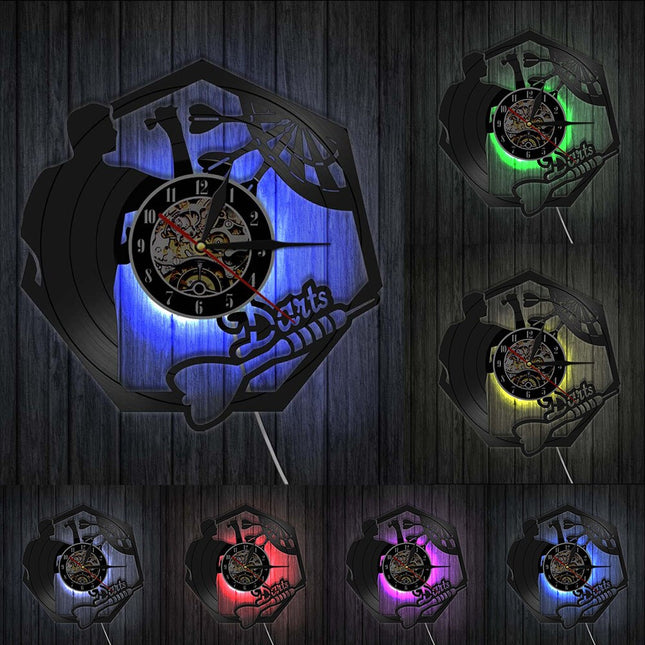 Unieke vinyl wandklok voor darters