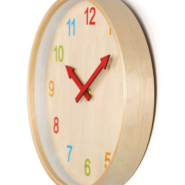 Educatieve houten kinderklok gekleurde cijfers