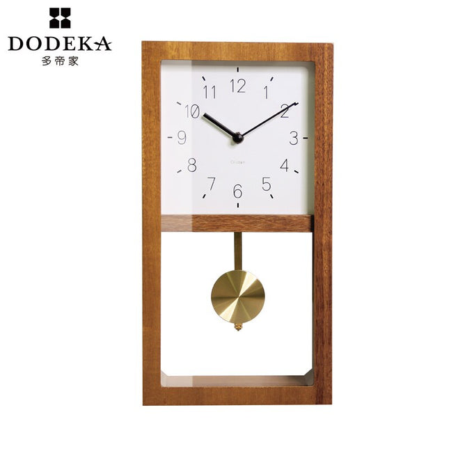 Moderne houten tafelklok met slinger