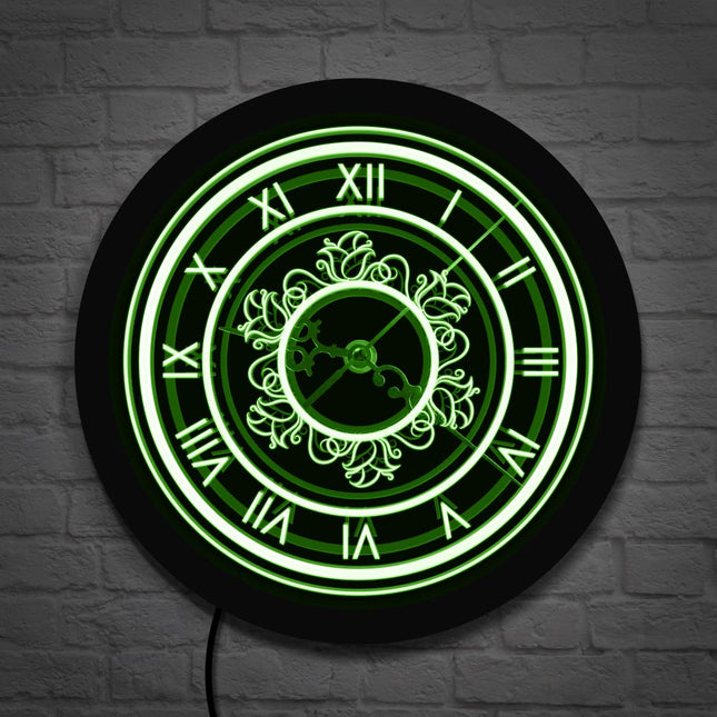 Vintage stijl wandklok met led verlichting
