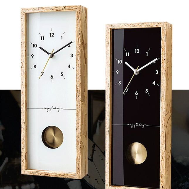 Moderne houten tafelklok met slinger