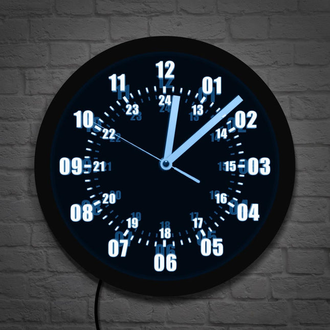 Militaire stijl wandklok met led verlichting