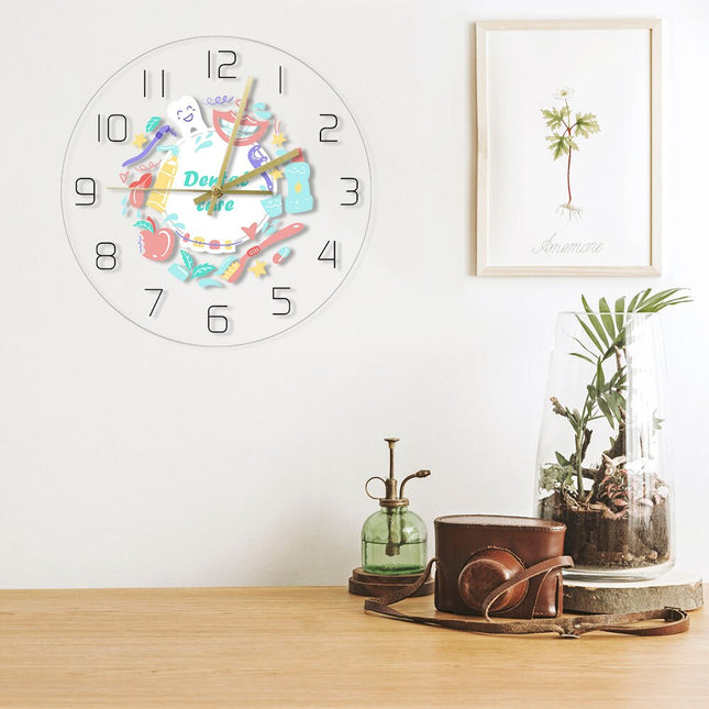 Vrolijke wandklok voor de tandarts