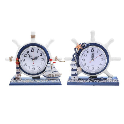 Maritieme tafelklok in stuurwiel vorm