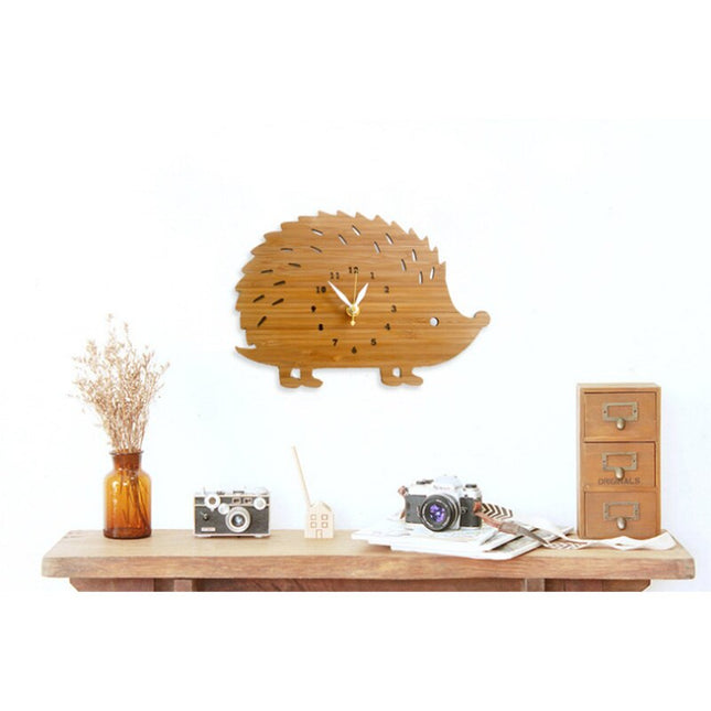 Houten wandklok egel voor kinderkamer