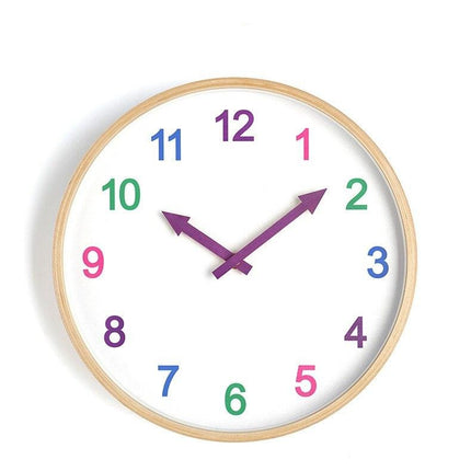 Educatieve houten kinderklok gekleurde cijfers