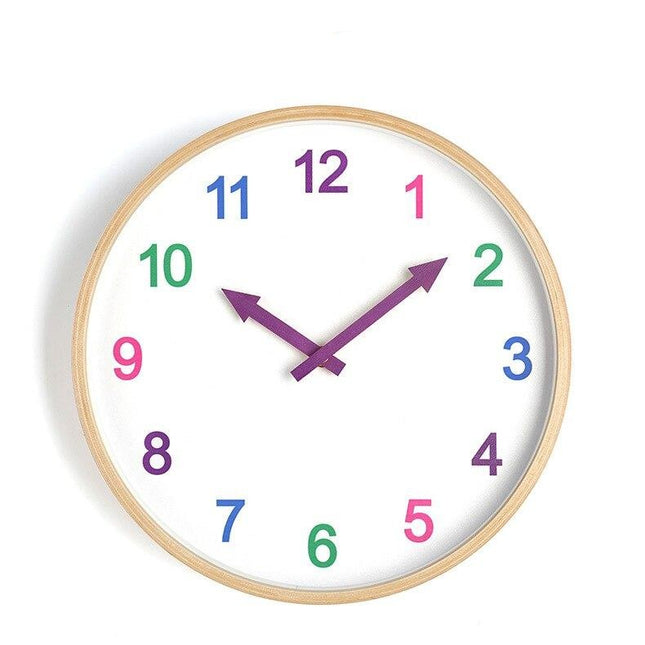 Educatieve houten kinderklok gekleurde cijfers