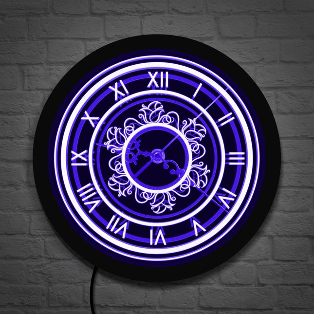 Vintage stijl wandklok met led verlichting