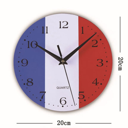 Ronde wandklok met Franse vlag