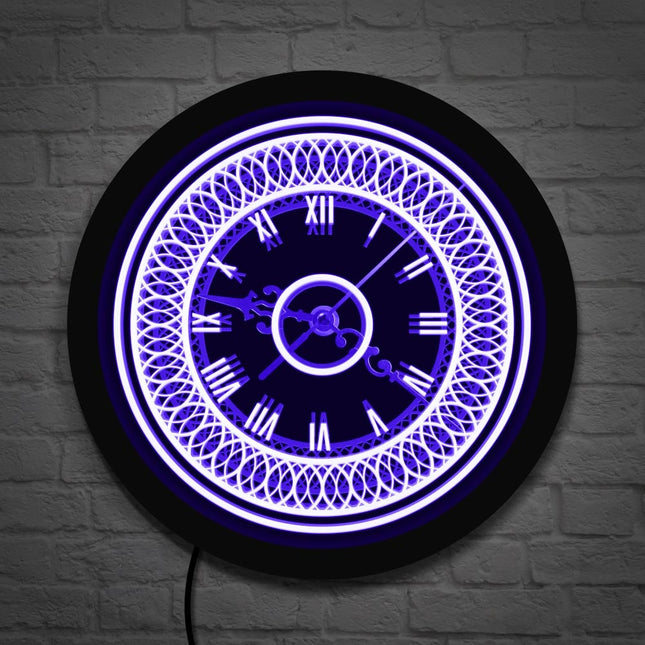 Decoratieve led wandklok met verlichting