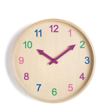 Educatieve houten kinderklok gekleurde cijfers