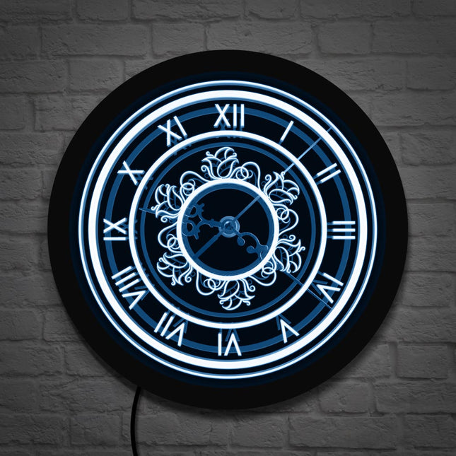 Vintage stijl wandklok met led verlichting