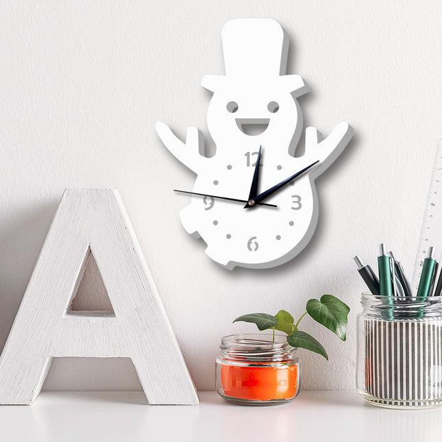 Wandklok kinderkamer vorm van sneeuwpop