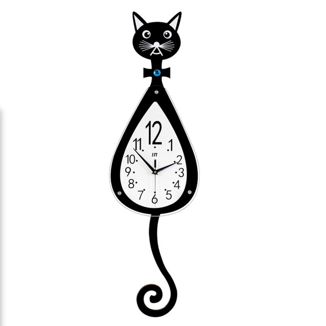 Wandklok kat met bewegende staart