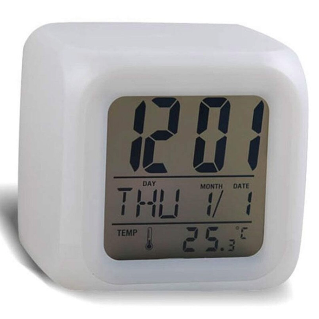 Lichtgevende digitale kubus wekker