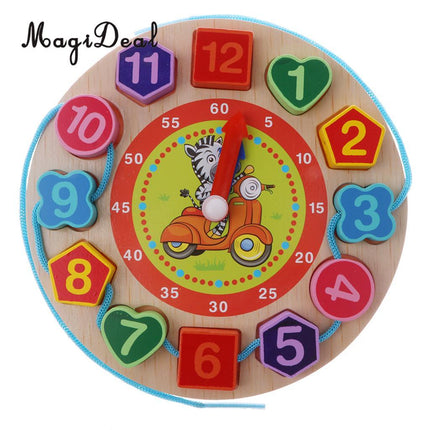 Houten puzzelklok om te leren klokkijken