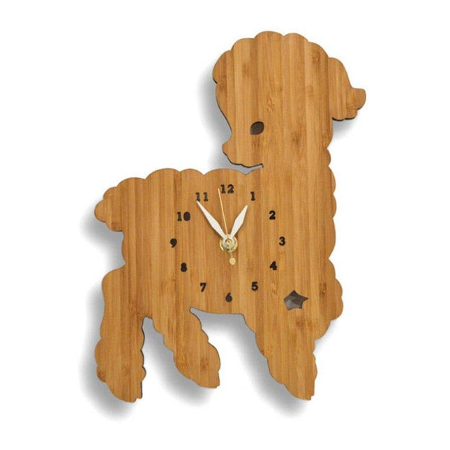 Houten kinderklok in vorm van lammetje