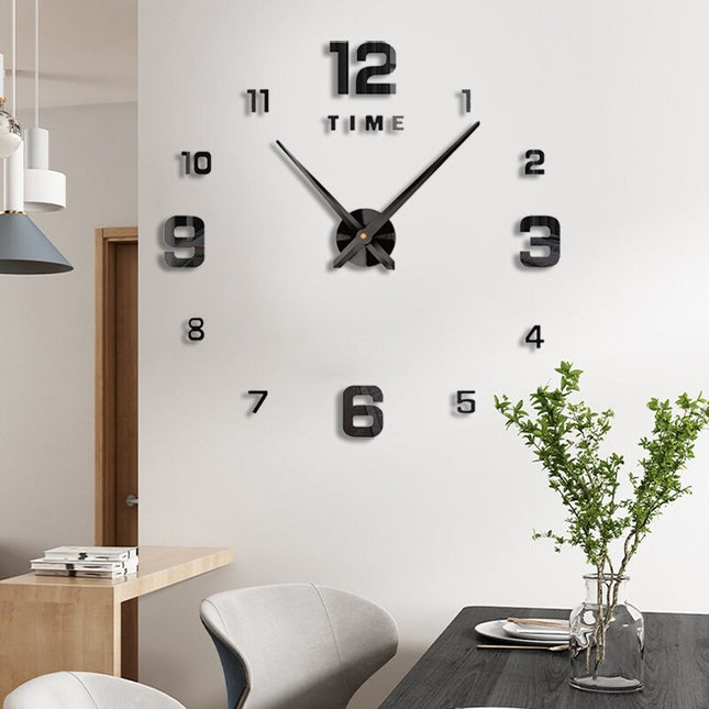 Grote zelfklevende design wandklok DIY