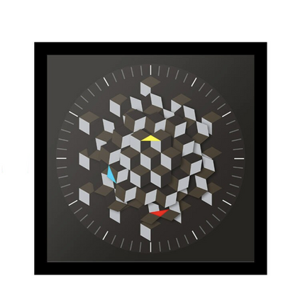 Wandklok met 3D optische illusie