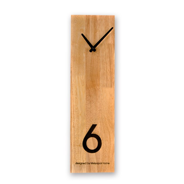 Rechthoekige houten wandklok minimalistisch