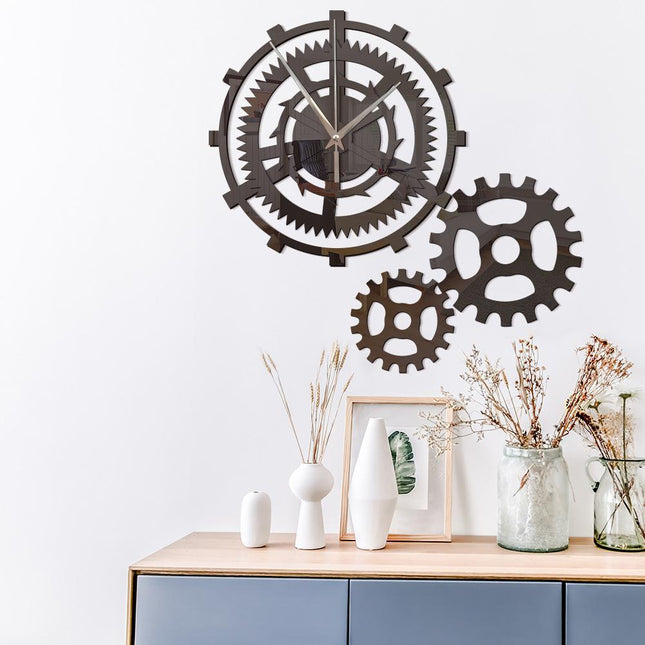 Moderne Wandklok met Drie Tandwielen