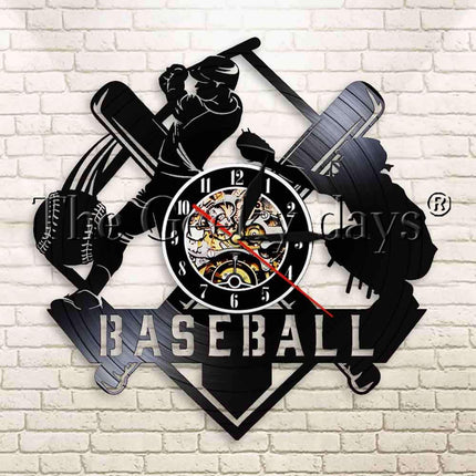 Baseball sport thema vinylplaat klok