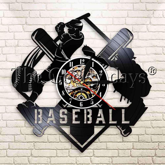Baseball sport thema vinylplaat klok
