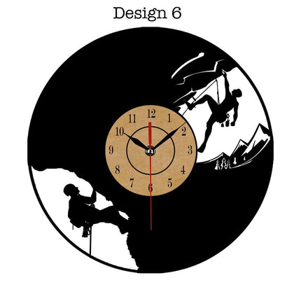 Vinyl wandklok met klimmen thema