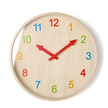 Educatieve houten kinderklok gekleurde cijfers