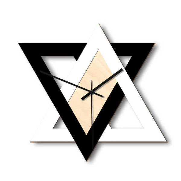 Moderne geometrische wandklok driehoek design