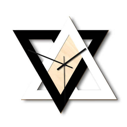 Moderne geometrische wandklok driehoek design