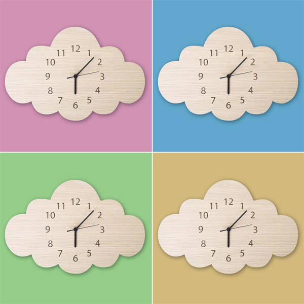 Houten kinderklok in de vorm van wolk