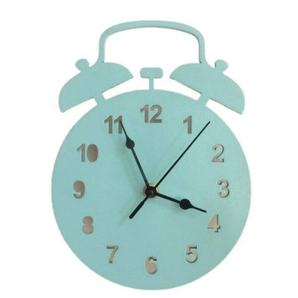 Houten wandklok in de vorm van wekker