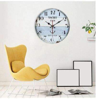Grote nautische wandklok met anker